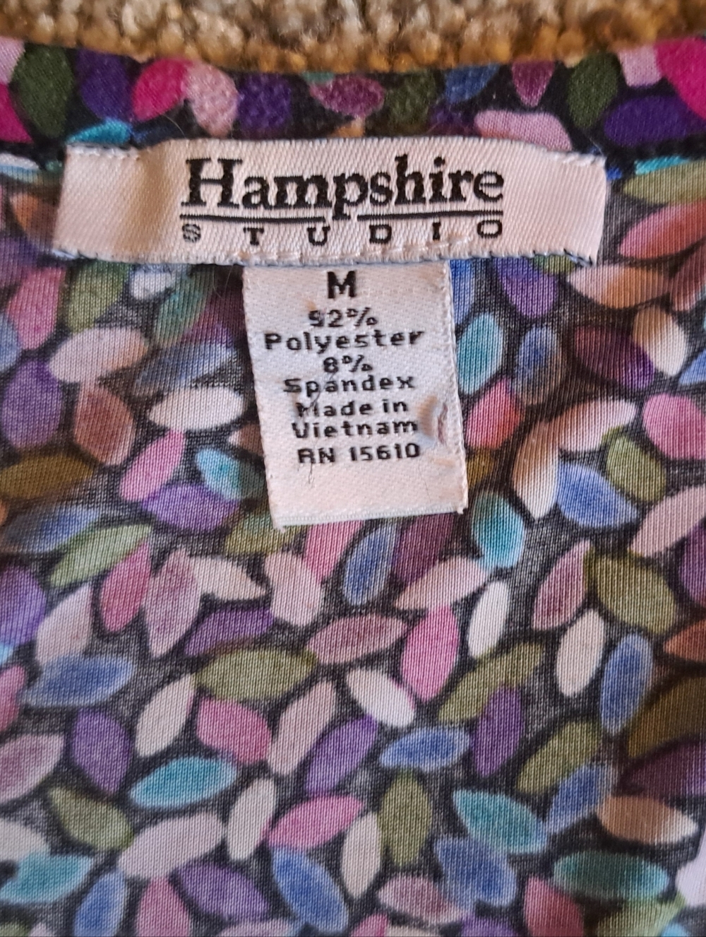 Hampshire Studio Multicolor Geometric Long Sleeve Top Women's Size Medium - Picture 2 of 6
